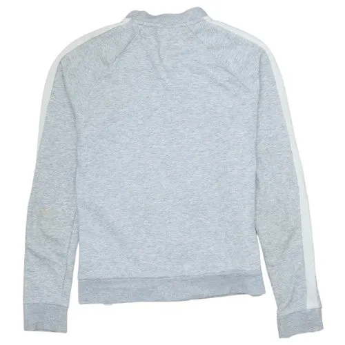 Puma Light Grey Track Jacket Women's Small Zip Front White Sleeve Stripes Embroidered Logo Outerwear sold by Vintage Club product image thumbnail 2