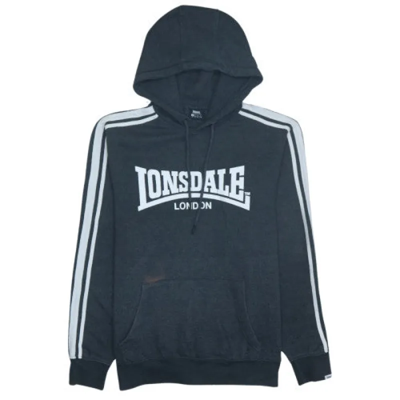 Lonsdale London Vintage 90's Black Hoodie Men Medium Spellout Logo made by Vintage Club