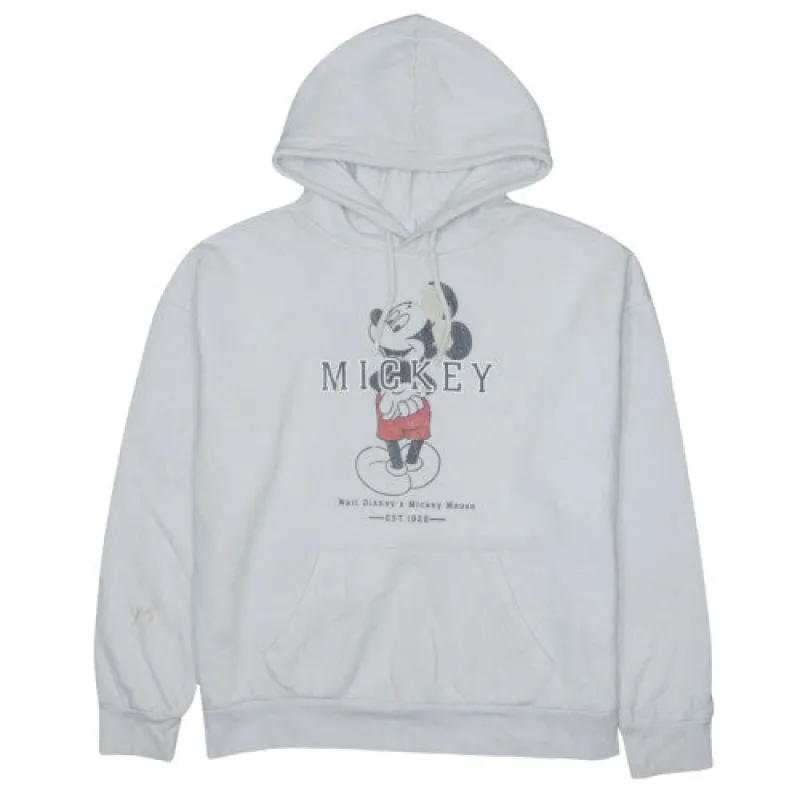 Disney 90s Women's Mickey Mouse Hoodie Medium White Pullover Loungewear sold by Vintage Club