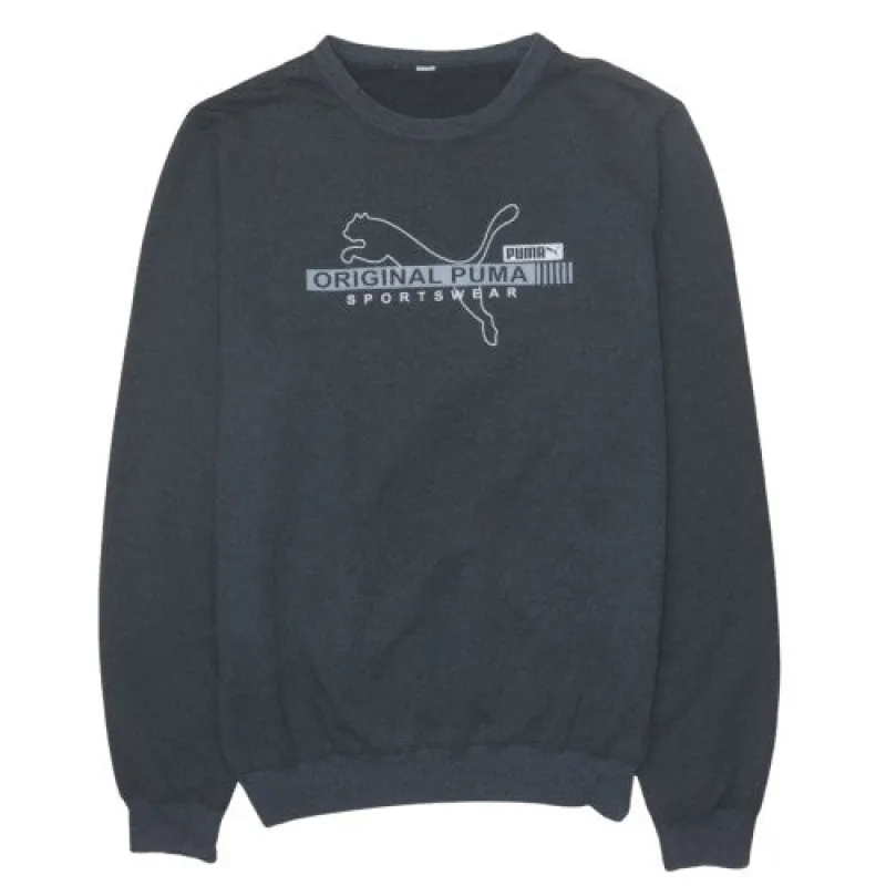 Puma Dark Grey Sweatshirt Men's XXLarge Printed Original Sportswear Logo Crewneck Pullover Top made by Puma