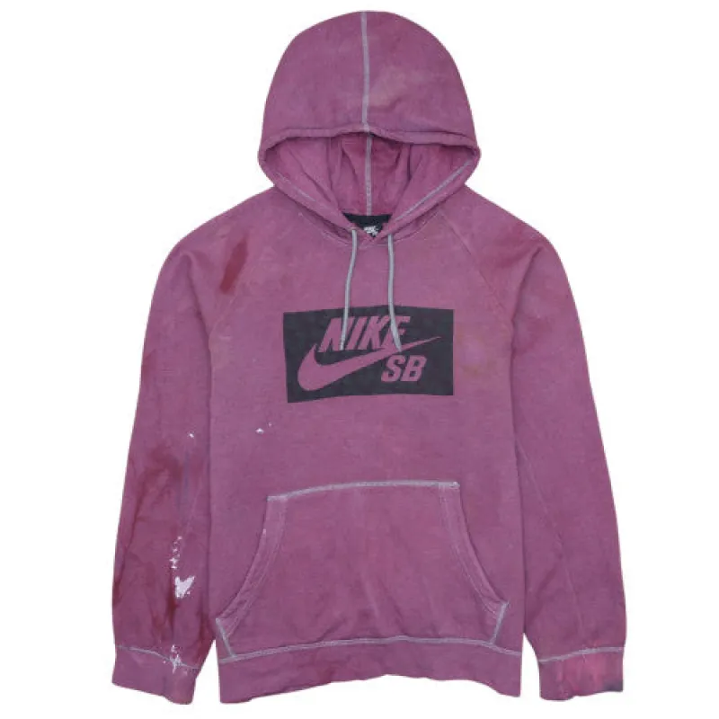 Nike 90s Purple Swoosh SB Hoodie Medium Skate Pullover Sweatshirt sold by Vintage Club