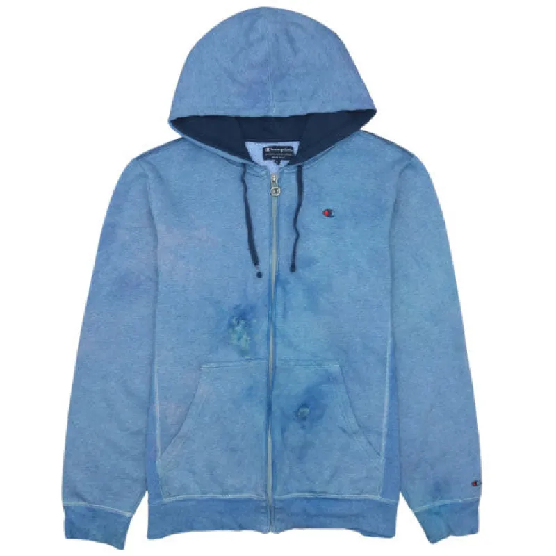 Champion 90's Full Zip Light Blue Hoodie Men's Large Embroidered sold by Vintage Club