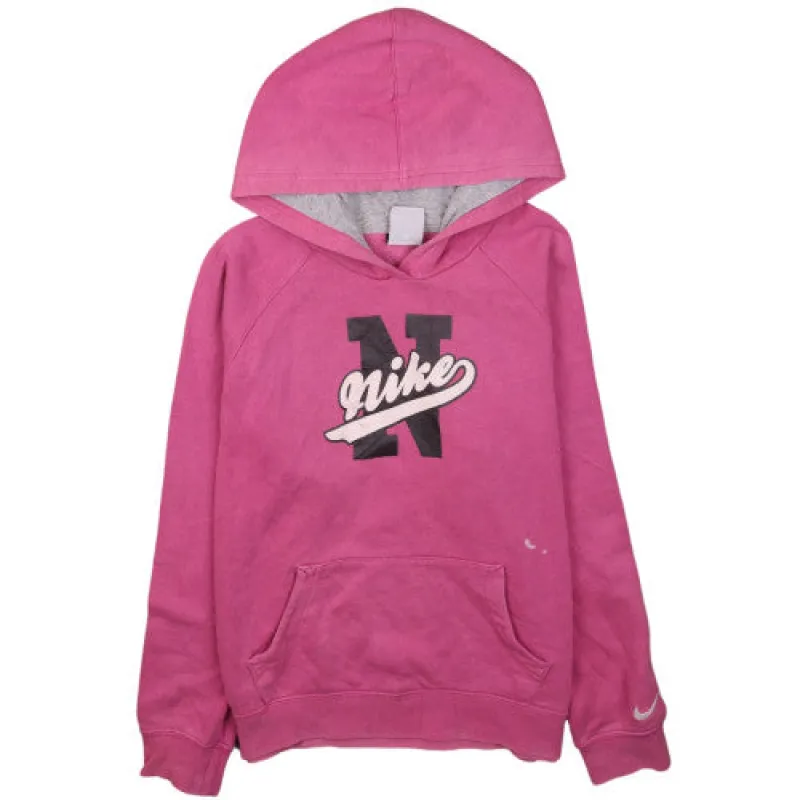 Nike 90s XLarge Pink Pullover Hoodie Women’s Sweatshirt Spellout sold by Vintage Club