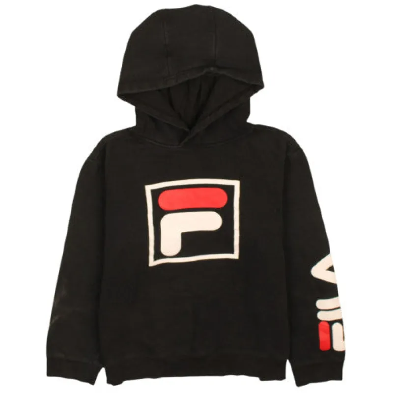 Fila 90's Vintage Large Black Spellout Hoodie Women’s Pullover sold by Vintage Club