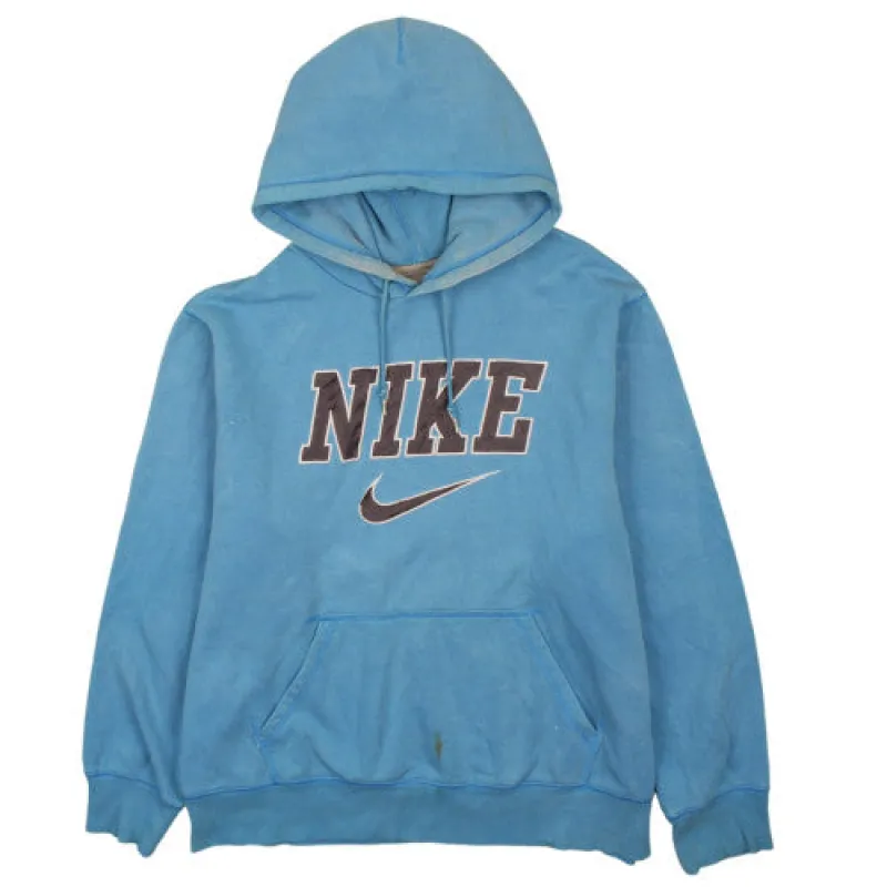 Nike Vintage 90's XL Blue Swoosh Pullover Hoodie Sweatshirt Men made by Nike