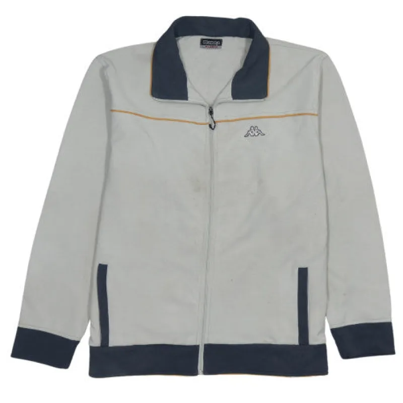 Kappa Men's XL 90s Vintage Grey Track Top, Retro Full Zip Sweatshirt sold by Vintage Club