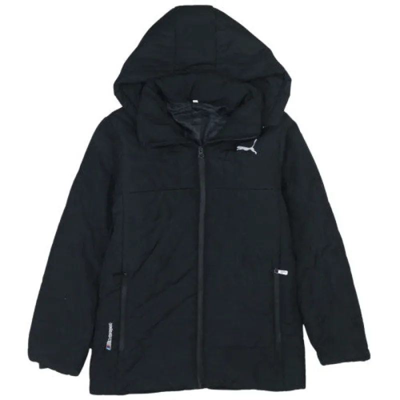 Puma Black Hooded Jacket Men's XSmall Full Zip Embroidered Logo Zip Pockets Coat sold by Vintage Club