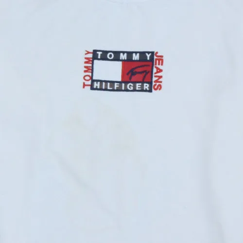 Tommy Hilfiger White Sweatshirt Women’s 3XL Embroidered Flag Logo Crewneck Pullover sold by Vintage Club product image thumbnail 4