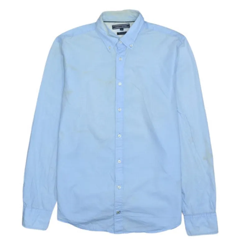 Tommy Hilfiger Light Blue Shirt Men's Medium Button Down Long Sleeve Casual Top made by Tommy Hilfiger