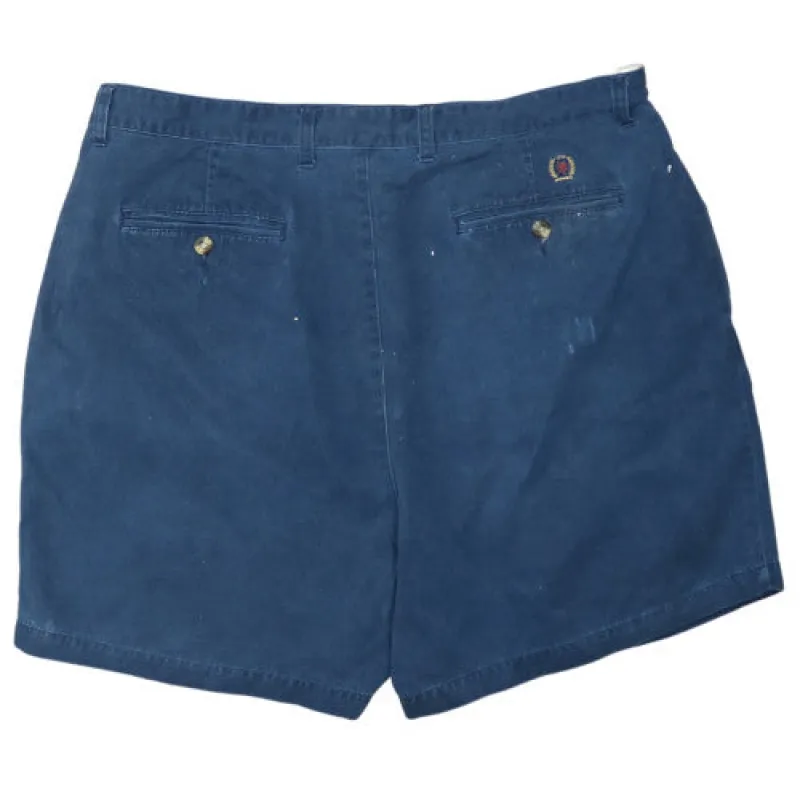 Tommy Hilfiger Navy Blue Shorts Men's 38 Pleated Chino Style Button Pockets sold by Vintage Club
