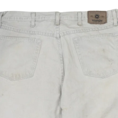 Wrangler Beige Denim Shorts Men's 38 Relaxed Fit Five Pocket Zip Fly Workwear sold by Vintage Club product image thumbnail 3