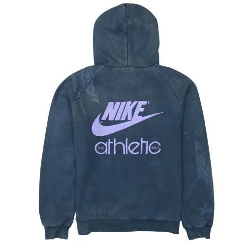 Nike Navy Blue Hoodie Men's Medium Printed Athletic Logo Drawstring Front Pocket Pullover Sweatshirt sold by Vintage Club product image thumbnail 2