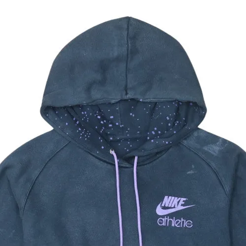 Nike Navy Blue Hoodie Men's Medium Printed Athletic Logo Drawstring Front Pocket Pullover Sweatshirt sold by Vintage Club product image thumbnail 3