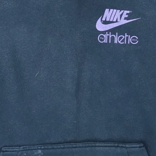 Nike Navy Blue Hoodie Men's Medium Printed Athletic Logo Drawstring Front Pocket Pullover Sweatshirt sold by Vintage Club product image thumbnail 4