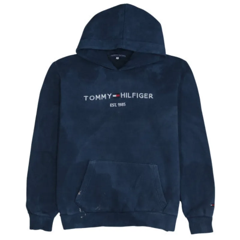 Tommy Hilfiger Navy Blue Hoodie Men’s XL Embroidered Logo Front Pouch Pullover Sweatshirt sold by Vintage Club