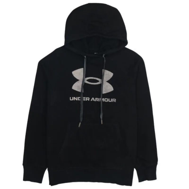 Under Armour Black Hoodie Men's Small Printed Logo Kangaroo Pocket Pullover Sweatshirt sold by Vintage Club