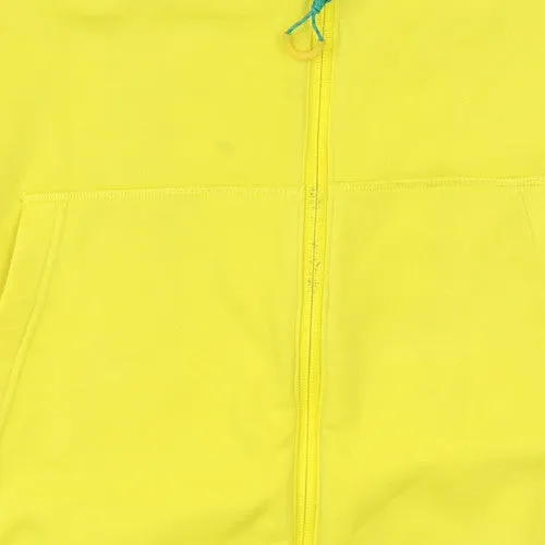 Adidas Yellow White Full Zip Hoodie Women’s Small Colour Block Drawstring Hood Kangaroo Pockets Sweatshirt sold by Vintage Club product image thumbnail 4