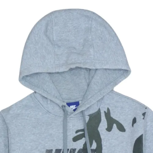 Nike Grey Hoodie Men's Small Printed Logo Camo Panel Kangaroo Pocket Pullover Sweatshirt sold by Vintage Club product image thumbnail 3