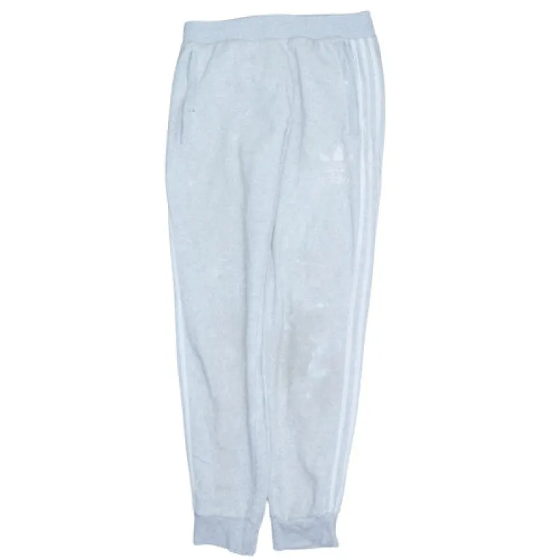 Adidas Light Grey Joggers Men’s Medium Trefoil Logo Three Stripe Cuffed Sweatpants sold by Vintage Club