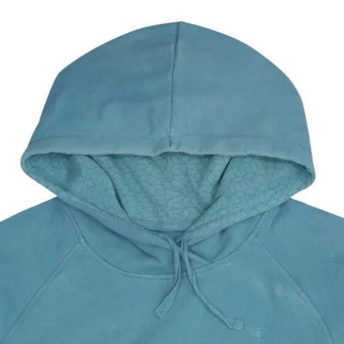 Champion Aqua Blue Hoodie Women’s Medium Raglan Sleeves Drawstring Hood Kangaroo Pocket Sweatshirt sold by Vintage Club product image thumbnail 3