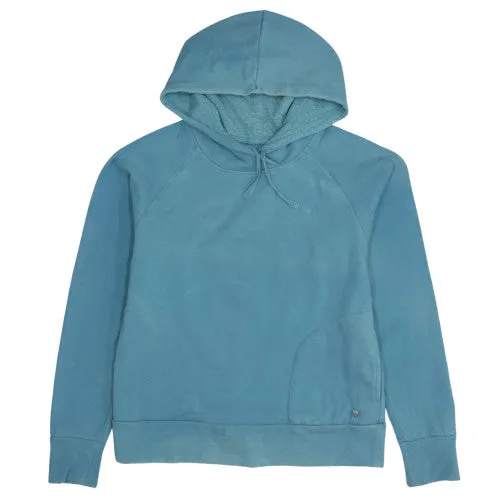 Champion Aqua Blue Hoodie Women’s Medium Raglan Sleeves Drawstring Hood Kangaroo Pocket Sweatshirt sold by Vintage Club