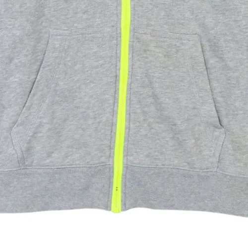 Nike Grey Full Zip Hoodie Women’s XLarge Neon Swoosh Drawstring Pockets Sweatshirt sold by Vintage Club product image thumbnail 5