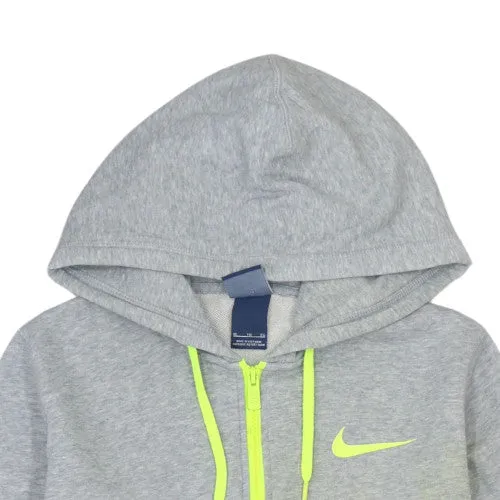 Nike Grey Full Zip Hoodie Women’s XLarge Neon Swoosh Drawstring Pockets Sweatshirt sold by Vintage Club product image thumbnail 3