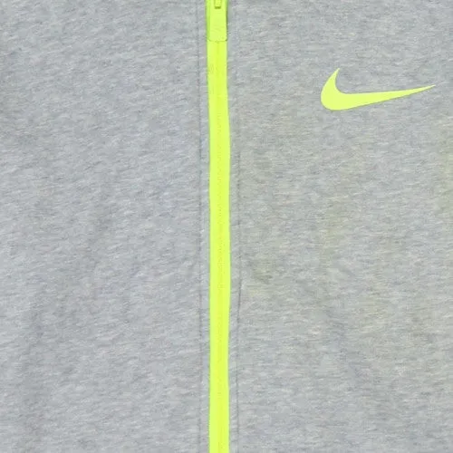 Nike Grey Full Zip Hoodie Women’s XLarge Neon Swoosh Drawstring Pockets Sweatshirt sold by Vintage Club product image thumbnail 4