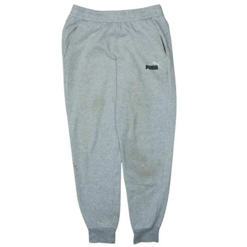 Puma Light Grey Joggers Men’s Medium Printed Logo Elastic Waist Cuffed Sweatpants sold by Vintage Club