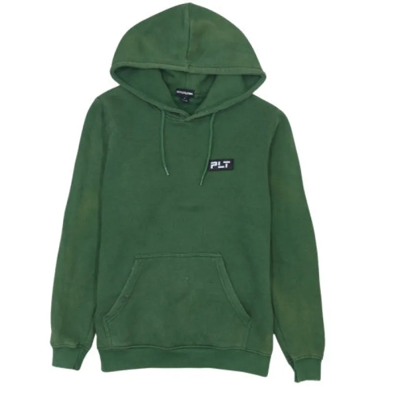 PrettyLittleThing Green Hoodie Men's XSmall PLT Logo Kangaroo Pocket Pullover Sweatshirt sold by Vintage Club