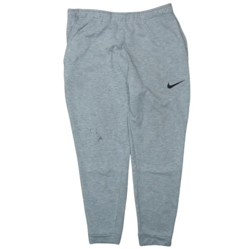 Nike Grey Joggers Men's Large Dri-Fit Elastic Waist Tapered Leg Printed Swoosh Sweatpants sold by Vintage Club