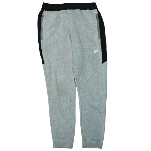 Nike Grey Joggers Men's Medium Zip Pockets Elastic Waist Printed Swoosh Sweatpants sold by Vintage Club