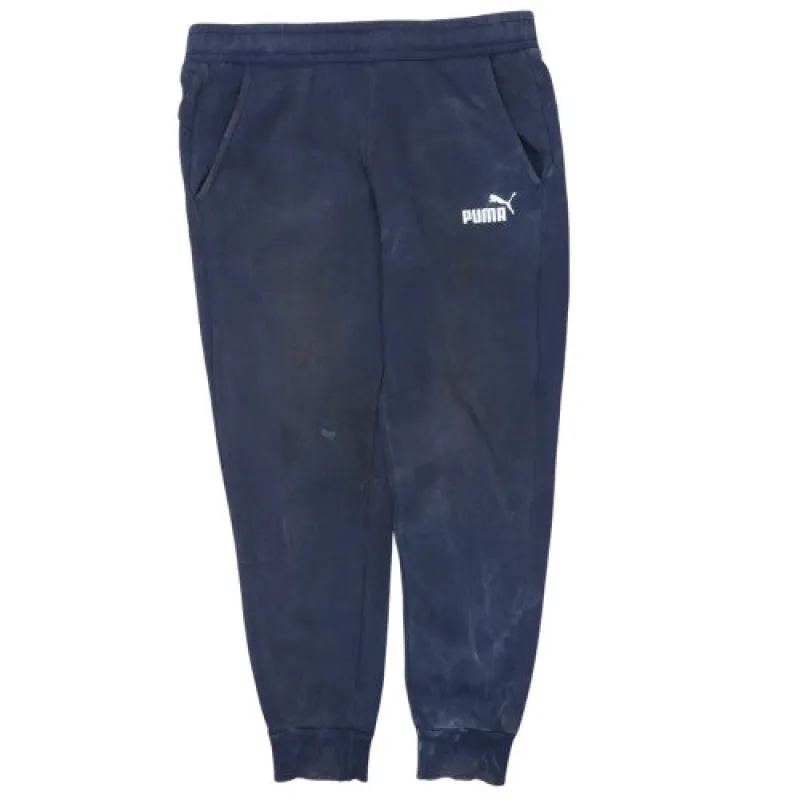 Puma Navy Blue Joggers Sweatpants Men’s Small Printed Logo Cuffed Hem Loungewear Trousers sold by Vintage Club