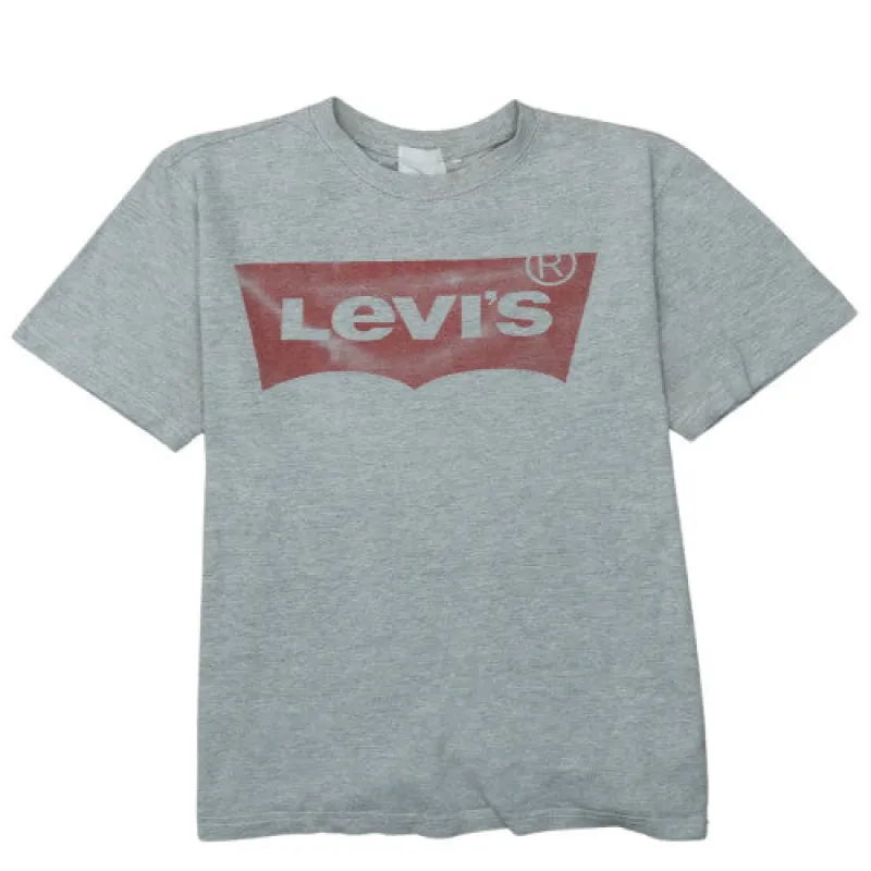 Levi's Grey T Shirt Men's Medium Printed Batwing Logo Short Sleeve Casual Tee sold by Vintage Club