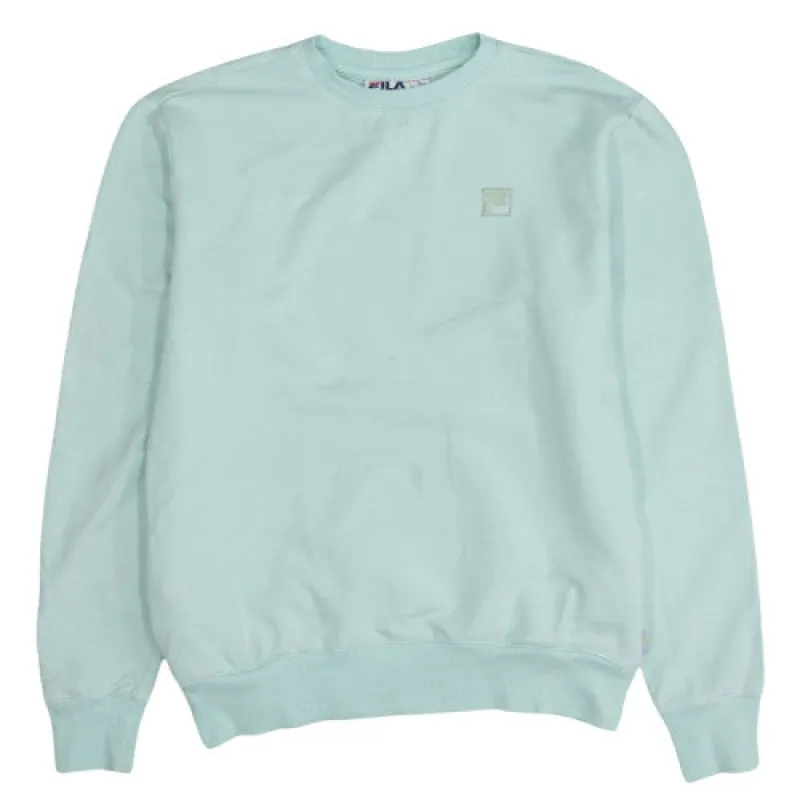 Fila Mint Green Sweatshirt Men's Small Crewneck Minimal Logo Pullover Jumper Top made by Fila