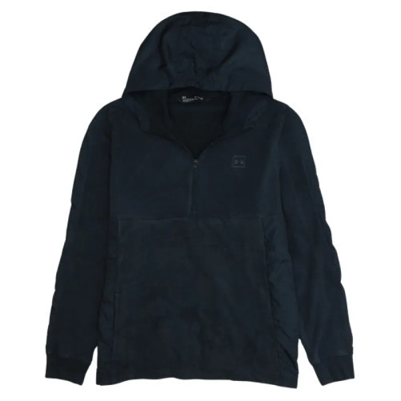 Under Armour Black Hoodie Men's XLarge Quarter Zip Kangaroo Pocket Printed Logo Pullover Sweatshirt sold by Vintage Club