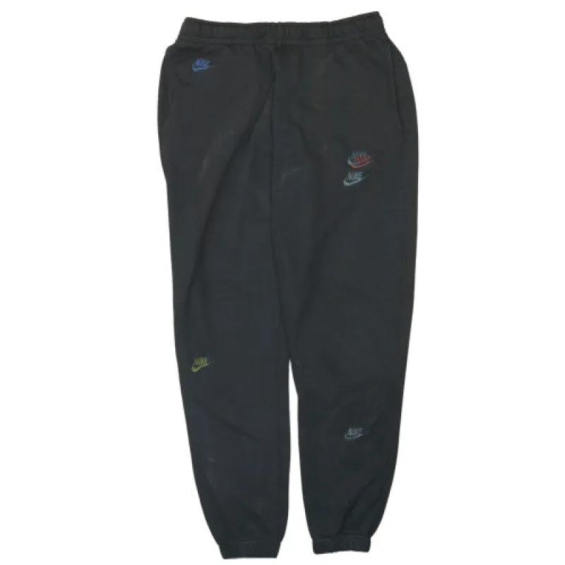 Nike Black Joggers Sweatpants Men’s Medium Multi Swoosh Logo Elastic Waist Cuffed Loungewear sold by Vintage Club