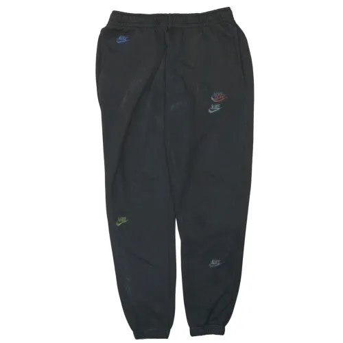 Nike Black Joggers Sweatpants Men’s Medium Multi Swoosh Logo Elastic Waist Cuffed Loungewear sold by Vintage Club
