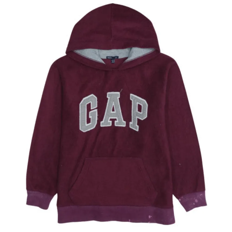 Gap Burgundy Red Hoodie Women’s XXLarge Appliqué Logo Kangaroo Pocket Pullover Sweatshirt made by GAP