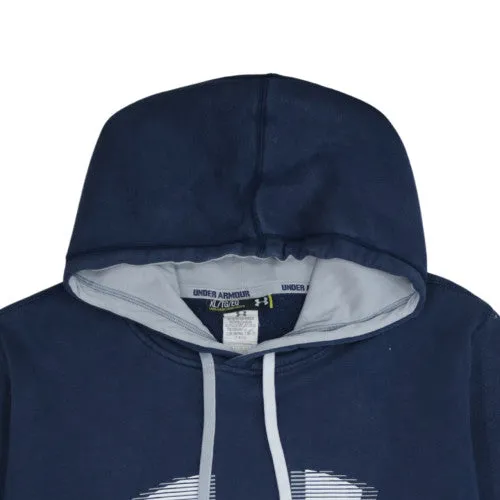 Under Armour Navy Blue Hoodie Men's XLarge Printed Logo Kangaroo Pocket Pullover Sweatshirt sold by Vintage Club product image thumbnail 3