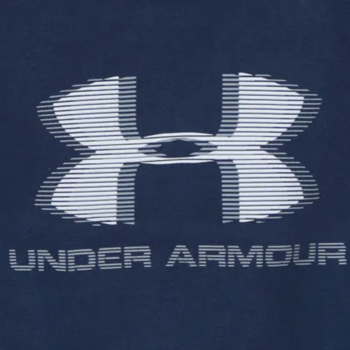 Under Armour Navy Blue Hoodie Men's XLarge Printed Logo Kangaroo Pocket Pullover Sweatshirt sold by Vintage Club product image thumbnail 4