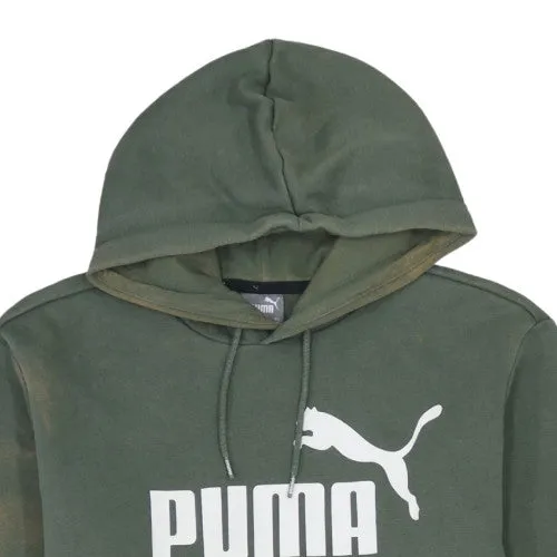 Puma Khaki Green Hoodie Men's Medium Printed Logo Kangaroo Pocket Pullover Sweatshirt sold by Vintage Club product image thumbnail 3