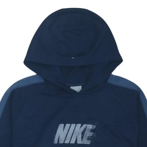 Nike XL Navy Blue 90's Spellout Pullover Hoodie Women's Bold Logo sold by Vintage Club product image thumbnail 3