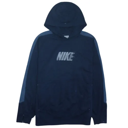 Nike XL Navy Blue 90's Spellout Pullover Hoodie Women's Bold Logo sold by Vintage Club