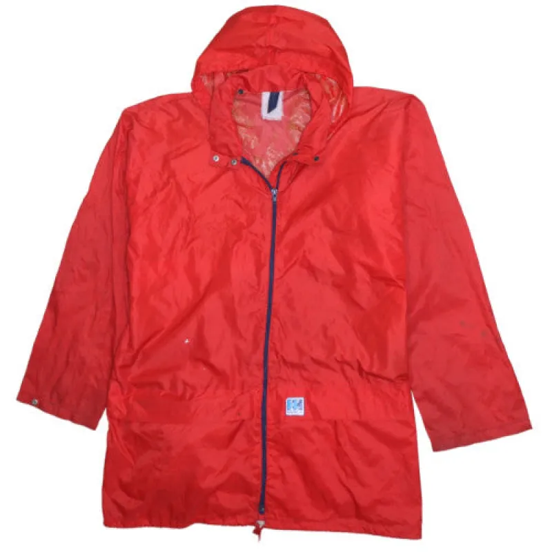 Helly Hansen Red Hooded Jacket Men's XXLarge Full Zip Lightweight Windbreaker Coat sold by Vintage Club
