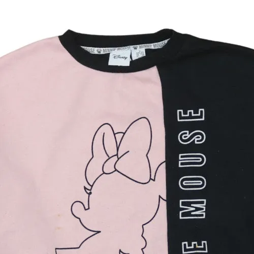 Disney Pink Black Sweatshirt Women's Small Minnie Mouse Printed Graphic Pullover Jumper sold by Vintage Club product image thumbnail 3