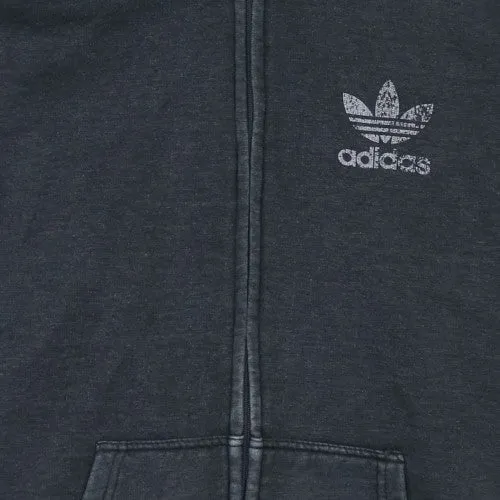 Adidas Charcoal Zip Hoodie Men's XLarge Embroidered Trefoil Logo Kangaroo Pockets Sweatshirt sold by Vintage Club product image thumbnail 4
