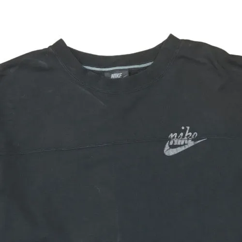 Nike Black Sweatshirt Men's Small Printed Swoosh Logo Front Back Crewneck Pullover Top sold by Vintage Club product image thumbnail 3