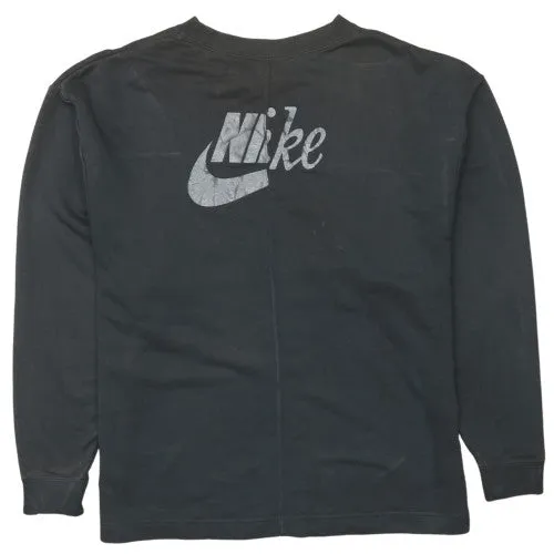Nike Black Sweatshirt Men's Small Printed Swoosh Logo Front Back Crewneck Pullover Top sold by Vintage Club product image thumbnail 2