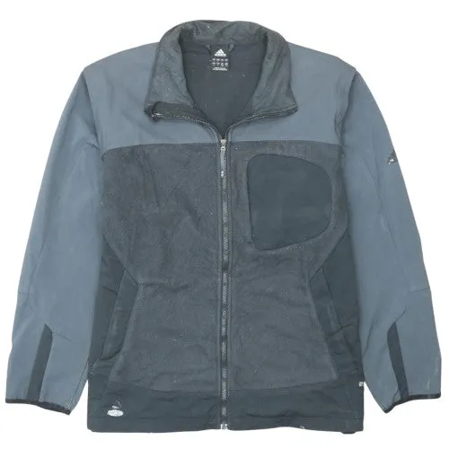 Adidas Black Full Zip Jacket Men's Large Three Stripe Back Reflective Outdoor Outerwear sold by Vintage Club